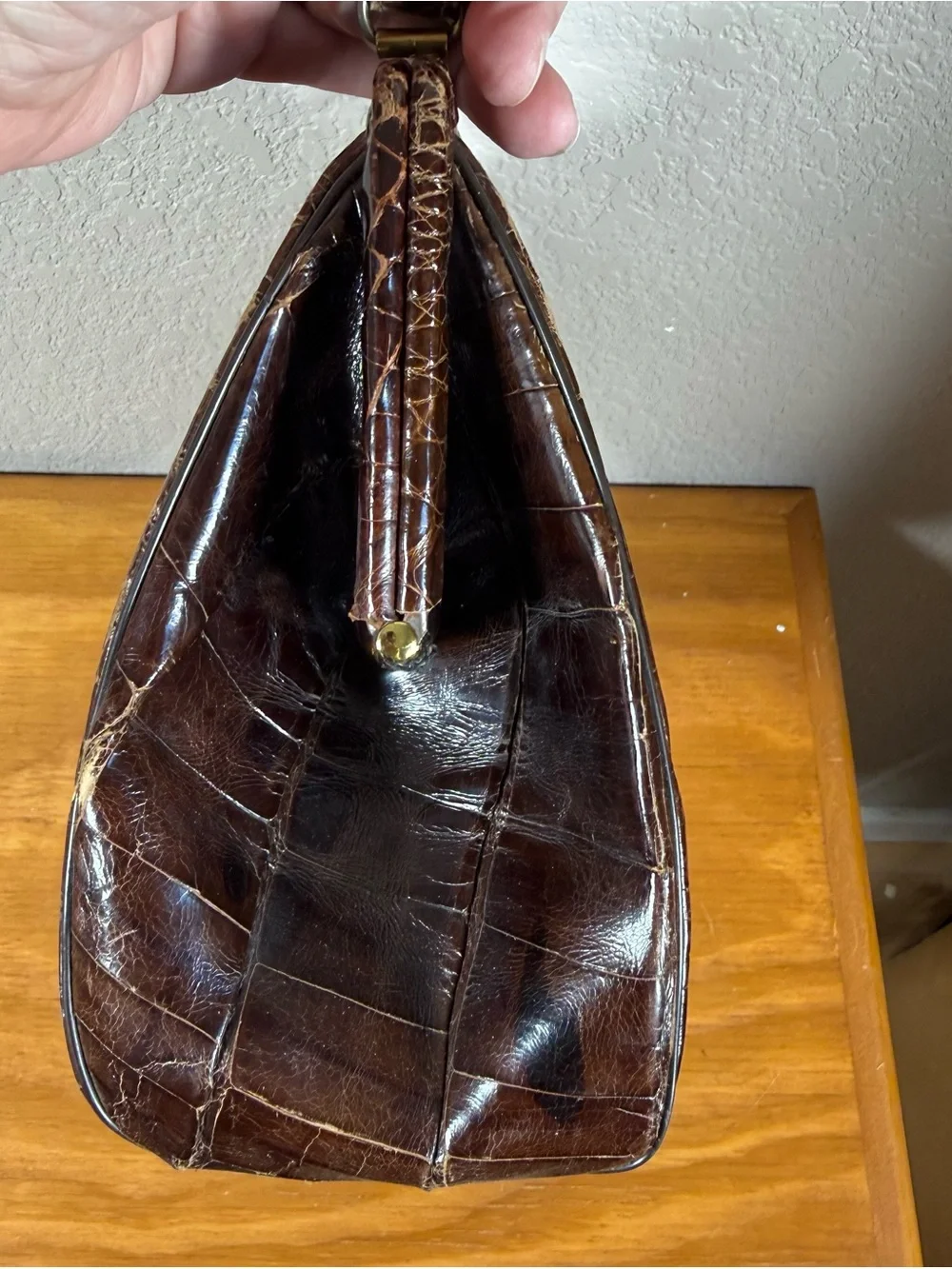 Vintage Mayer Top Handle Crocodile Bag